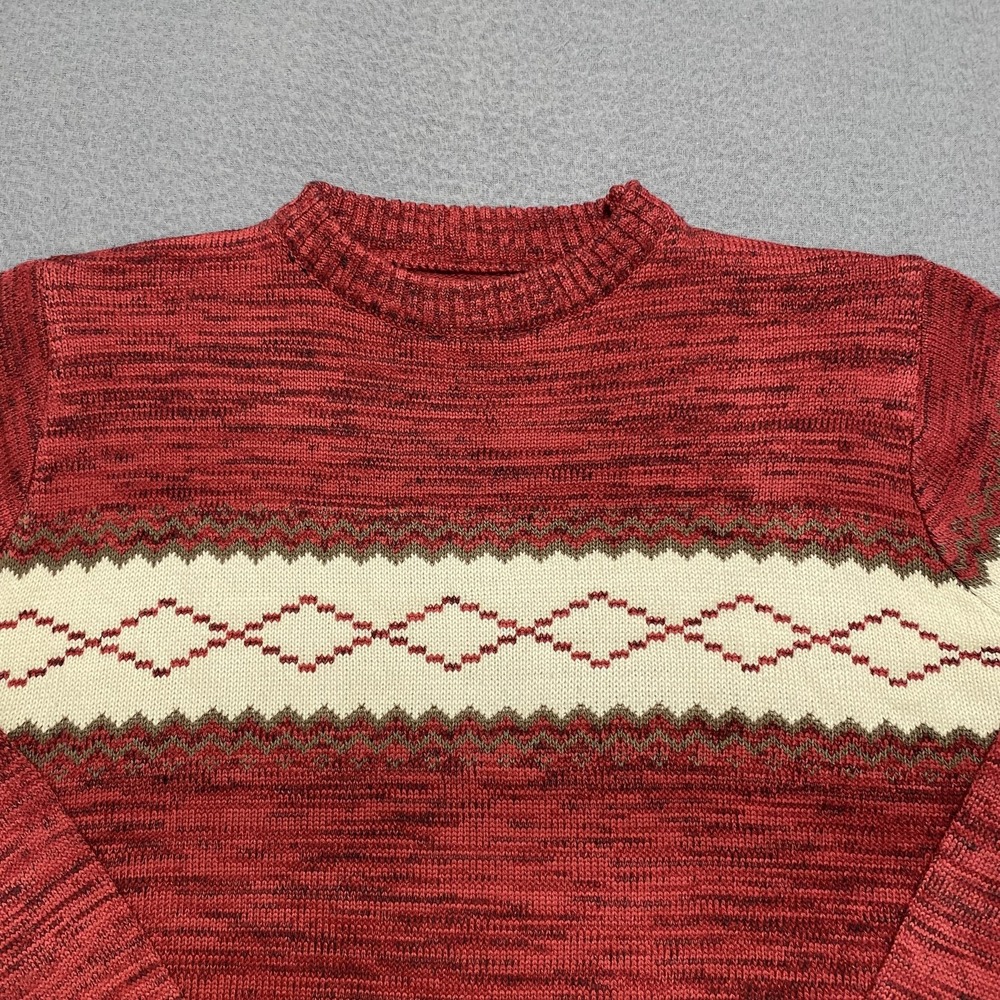 Zixaci Sweater Mens Medium Crewneck Pullover Knit Geometric Cotton Blend Casual - Picture 2 of 8